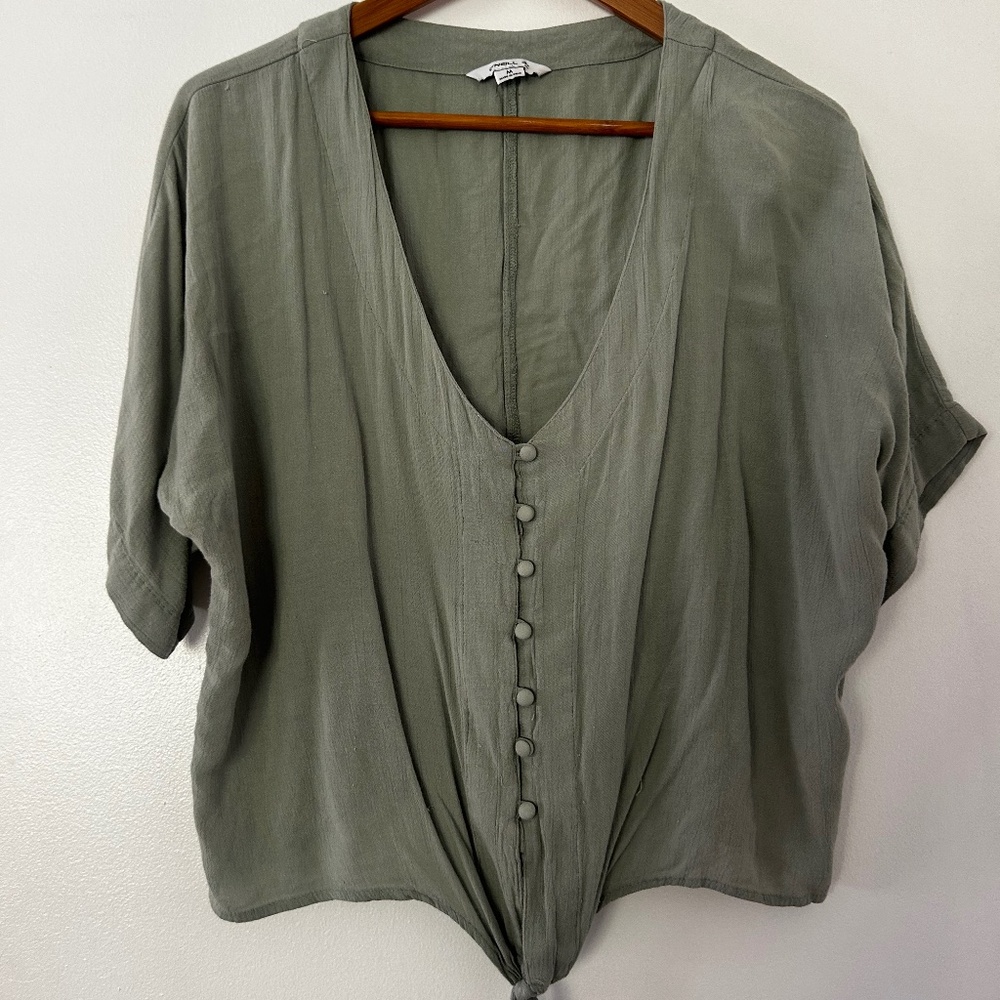 Sage Green O'Neill Button Down Short Sleeve Top